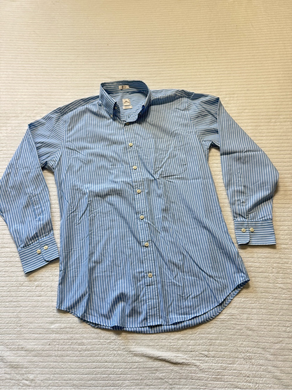 Peter Millar Light Blue & White Pinstripe Dress Shirt